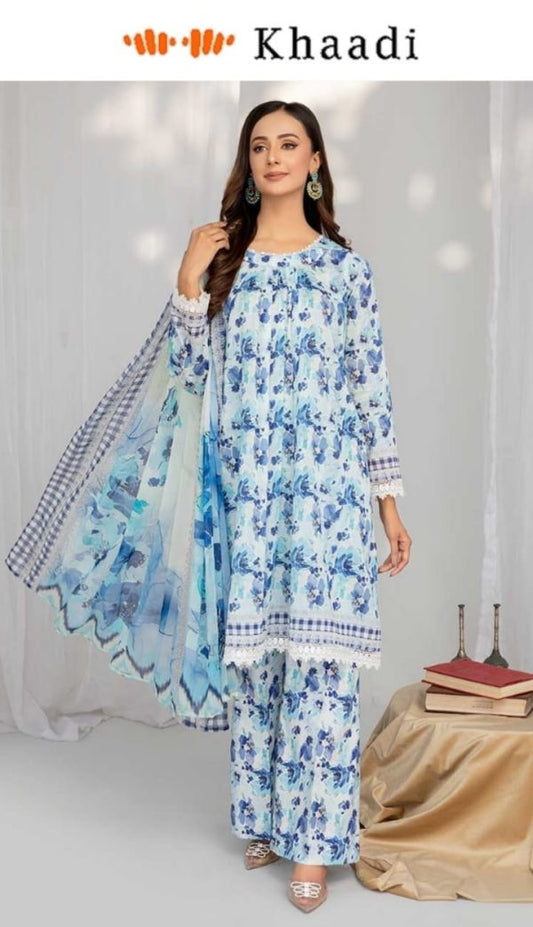 ✨ Khaadi Brand ✨ 3 Piece Digital Printed Lawn Unstitched Suit New Collection 2025 For Womens