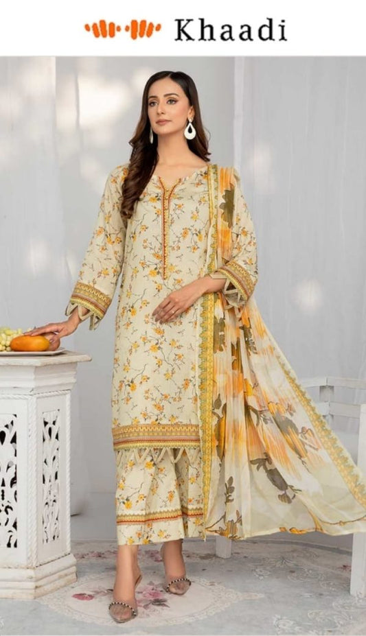 ✨ Khaadi Brand ✨ 3 Piece Digital Printed Lawn Unstitched Suit New Collection 2025 For Womens